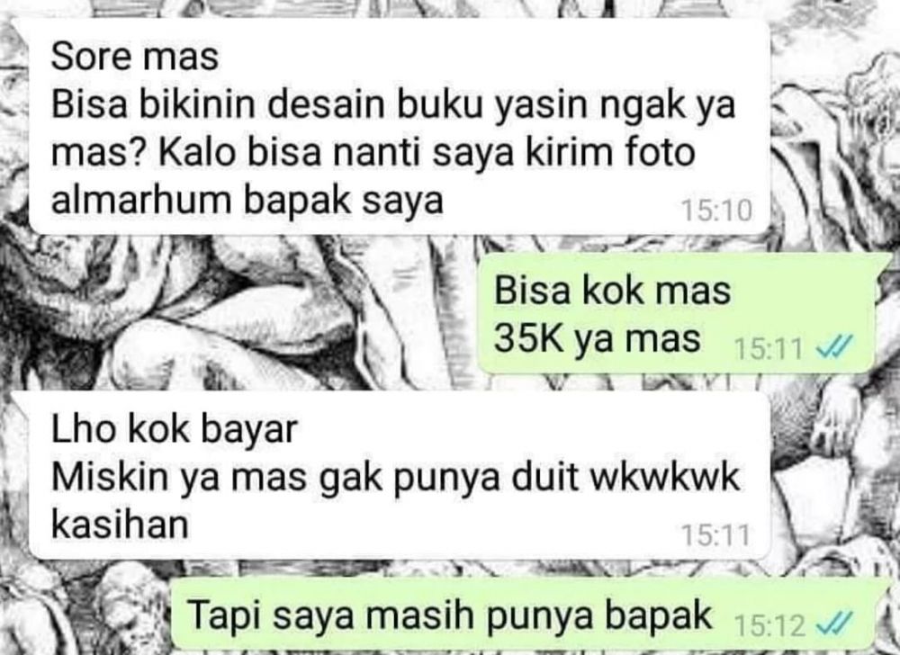 Endingnya plot twist, 11 chat lucu minta tolong ini kocak abis © berbagai sumber