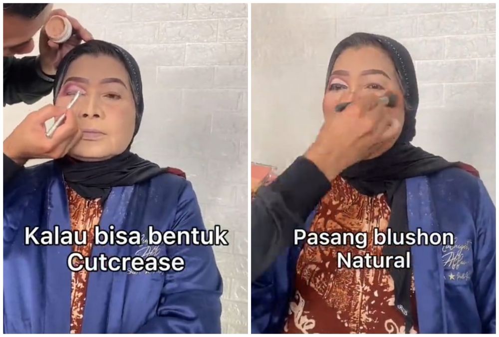 MUA hilangkan kerutan nenek hanya dengan stiker © Tiktok