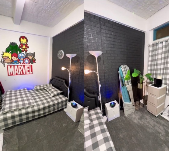 Pria makeover kamar kos tema Marvel © TikTok