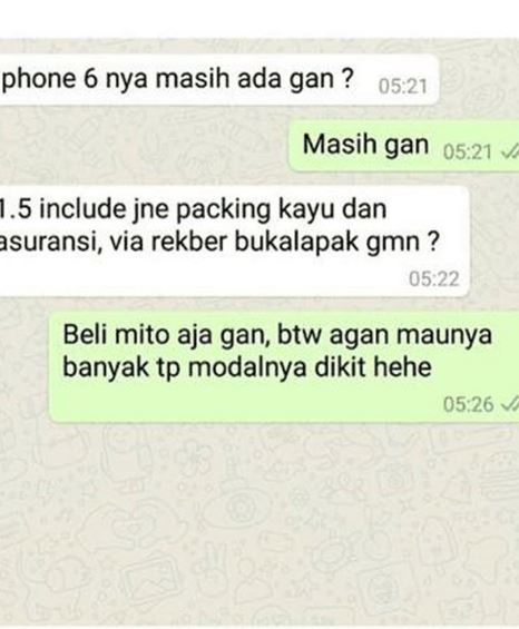 11 Chat lucu jual beli handphone via online ini bikin kepala cenat-cenut