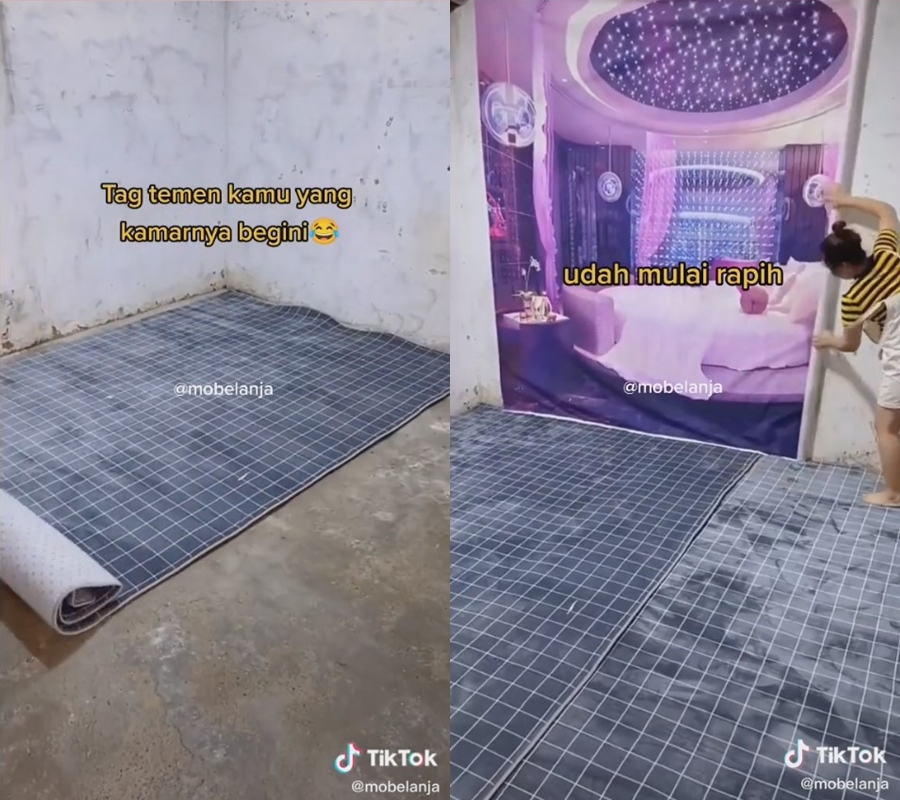 makeover estetik kamar kumuh penuh sampah © TikTok/@mobelanja