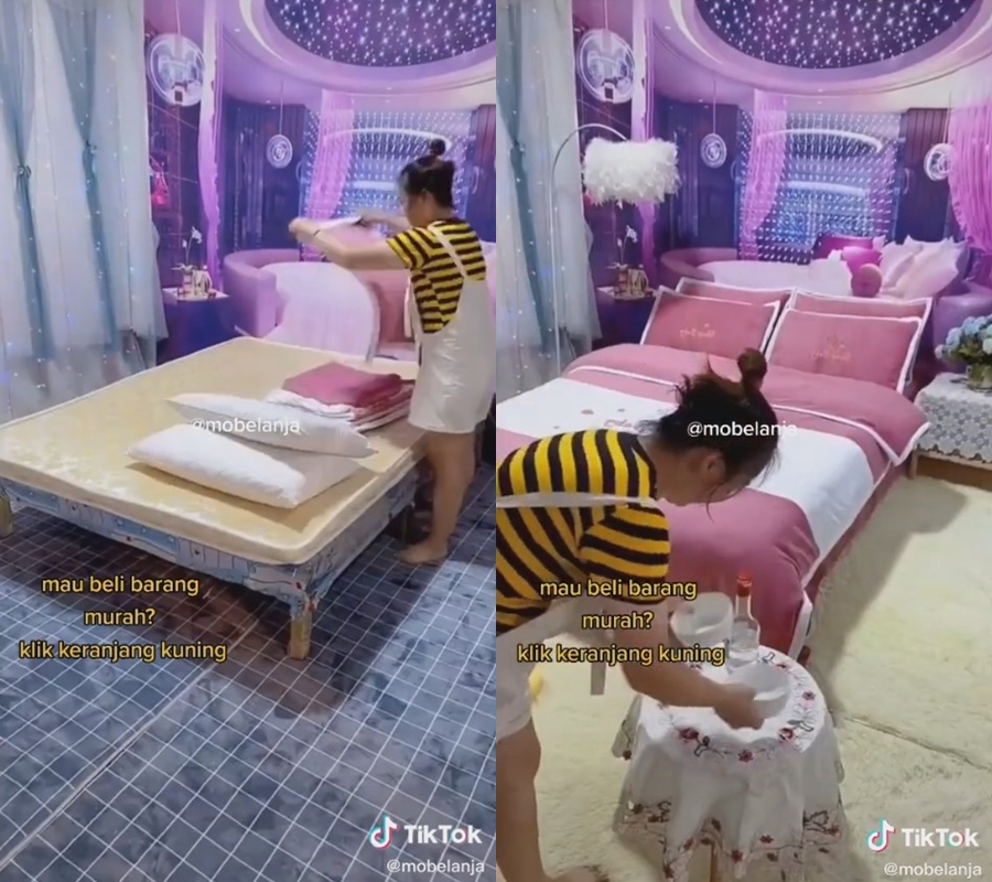 makeover estetik kamar kumuh penuh sampah © TikTok/@mobelanja