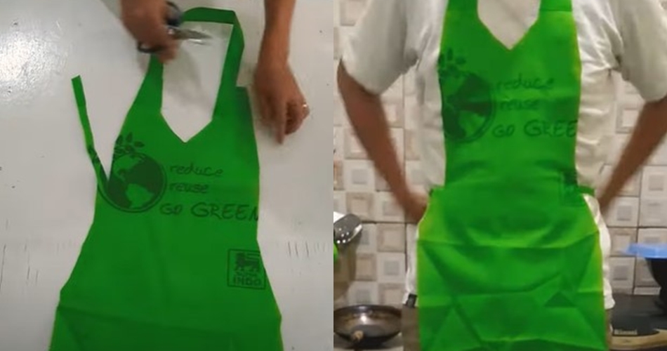 Tak perlu beli, begini cara bikin apron masak sendiri pakai bahan sederhana