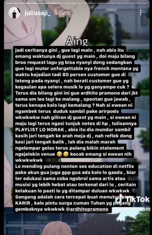 ardhito ngamuk dan lempar gelas di sebuah bar © berbagai sumber ardhito ngamuk dan lempar gelas di sebuah bar © berbagai sumber