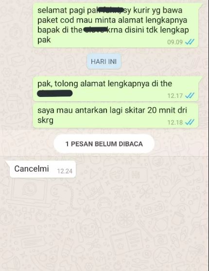 chat lucu kurir antar paket Berbagai sumber