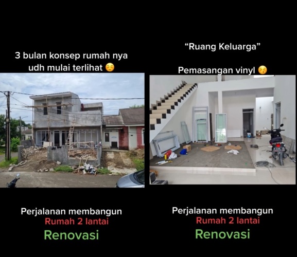 Rumah tua direnovasi jadi hunian modern © TikTok Rumah tua direnovasi jadi hunian modern © TikTok