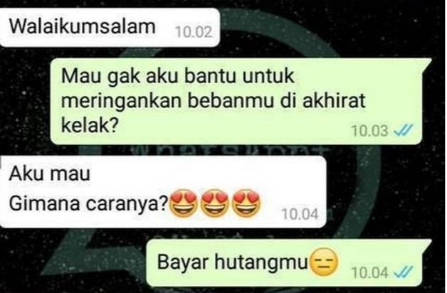 Nyusahin pol, 17 chat lucu orang menghindari bayar utang ini akalnya bukan main © berbagai sumber