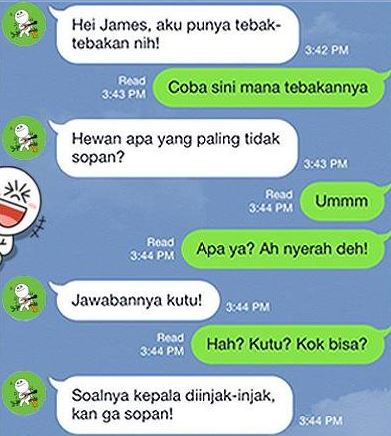Chat lucu main tebak-tebakan Berbagai sumber