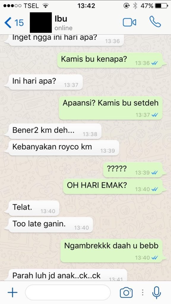 11 chat lucu melawan emak ini bikin meringis © berbagai sumber