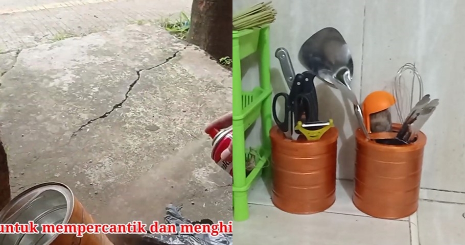 Cara bikin tempat penyimpanan pisau agar tak berantakan, jadi estetik cuma pakai satu sampah dapur