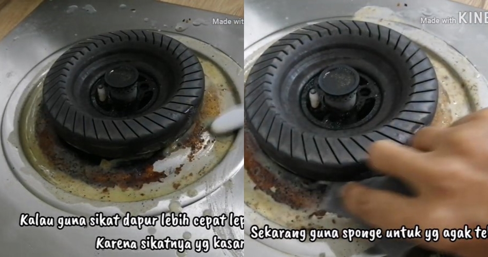 Hanya dengan tiga bahan, ini cara basmi kerak membandel di kompor agar kinclong lagi bak masih baru