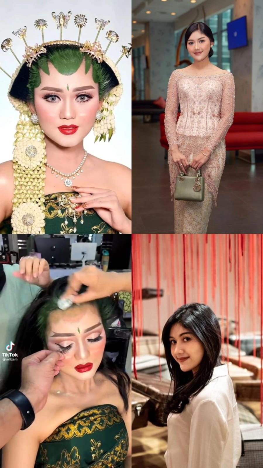 Wanita ini dibilang mirip Erina Gudono saat dirias paes Solo © TikTok