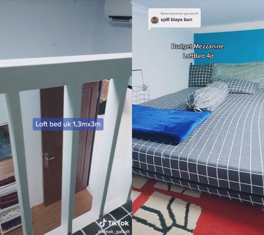 renovasi kamar low budget jadi mezanin © TikTok/@emak_gabutt