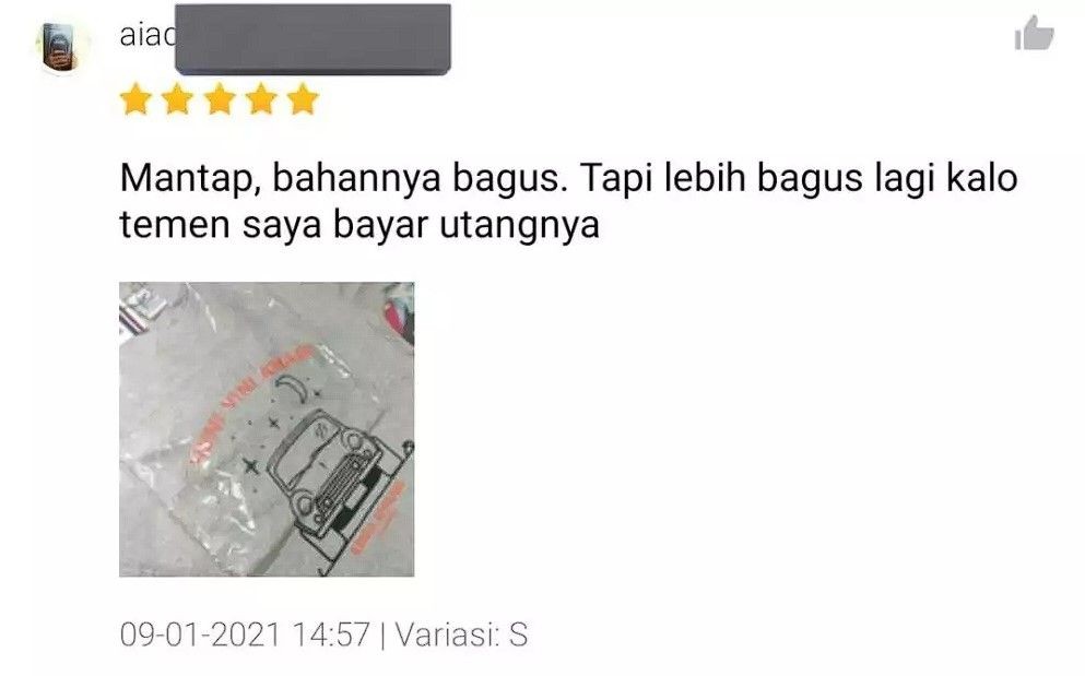 tulisan kocak review di toko online Berbagai sumber
