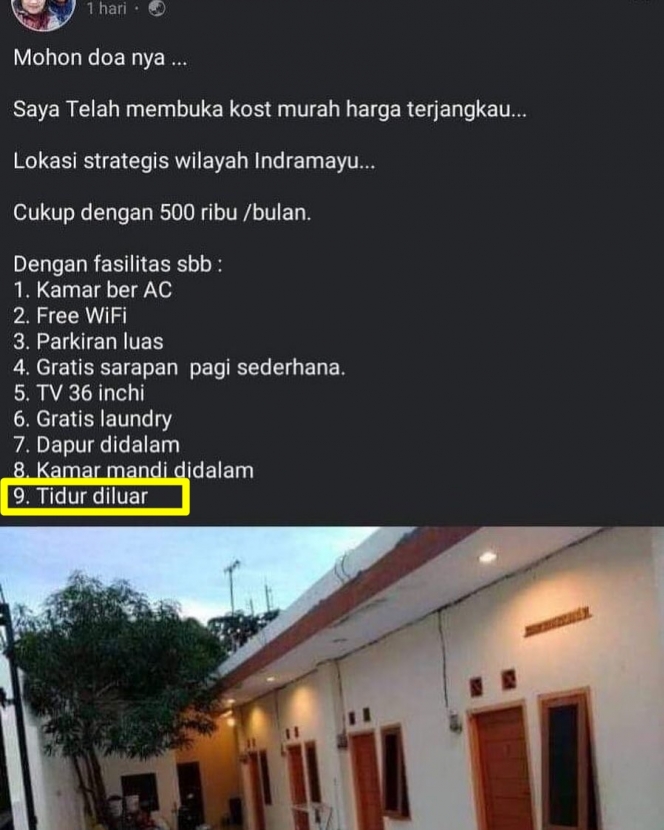 terima kos-kosan nyeleneh © Twitter