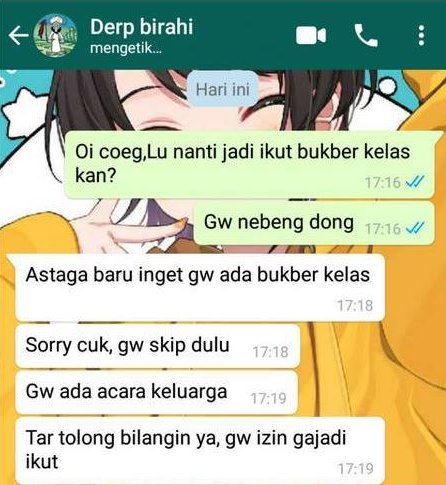 chat gagal ajak bukber © berbagai sumber