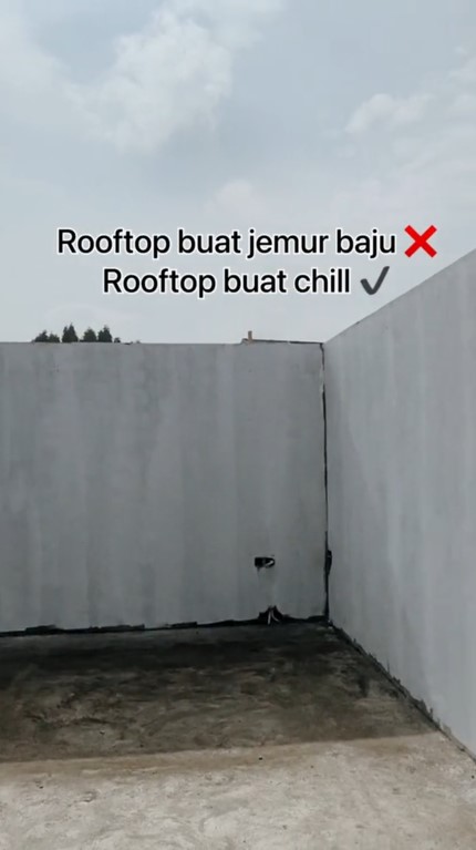 rooftop jadi ala cafe di Bali © TikTok rooftop jadi ala cafe di Bali © TikTok
