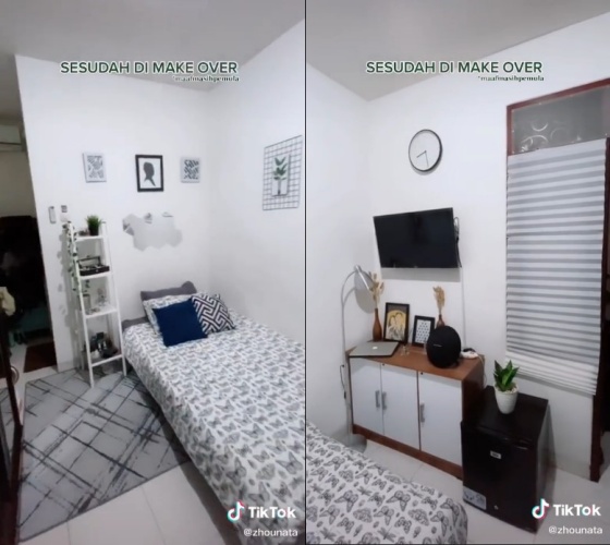 Makeover kamar kos sederhana jadi estetik © TikTok