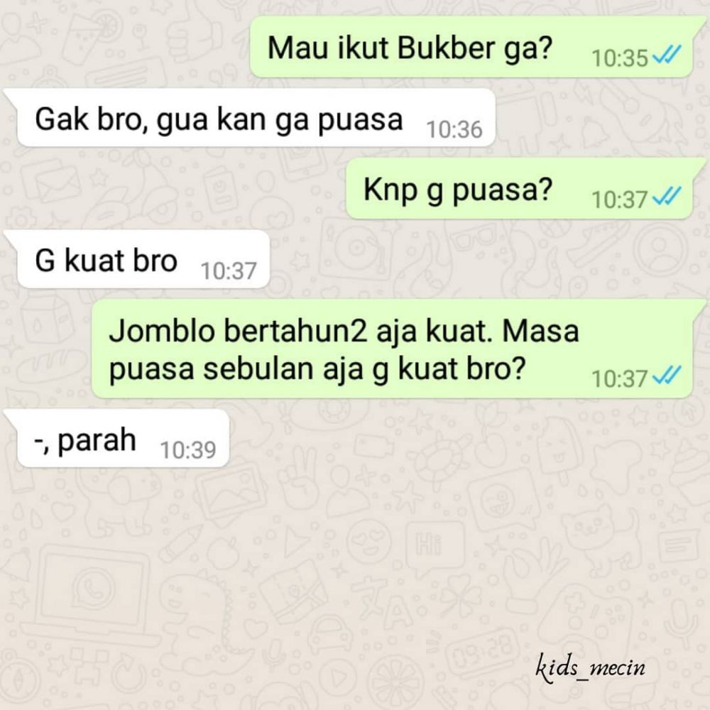 11 potret chat alasan nggak puasa ini bikin susah nahan tawa © berbagai sumber 11 potret chat alasan nggak puasa ini bikin susah nahan tawa © berbagai sumber