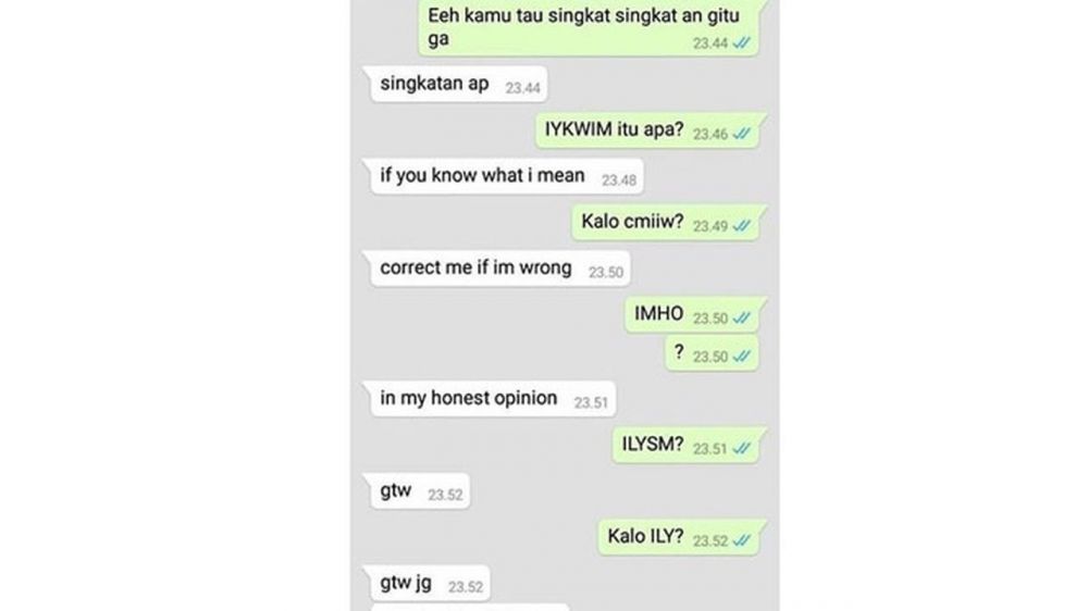 11 chat ngebahas kata singkatan ini isinya ngawur parah © berbagai sumber