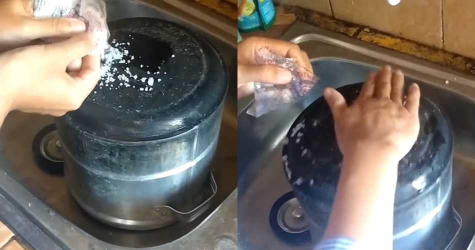Tanpa air panas, begini trik bersihkan pantat panci yang gosong cuma butuh modal Rp3.000