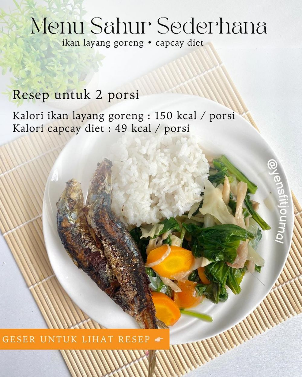 30 Resep menu sahur sehat cocok untuk diet paling simpel, enak, sederhana, dan mudah dibuat