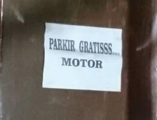 tulisan kocak di tempat parkir Berbagai sumber