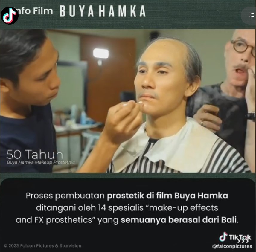 transformasi Vino G Bastian jadi buya hamka © TikTok/@falconpictures