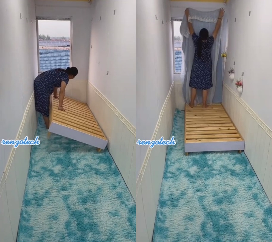 makeover kamar sempit mirip gang  © TikTok/@andren209