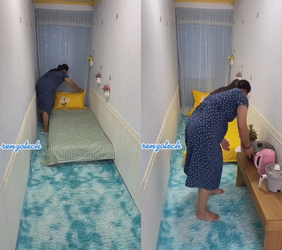 makeover kamar sempit mirip gang  © TikTok/@andren209