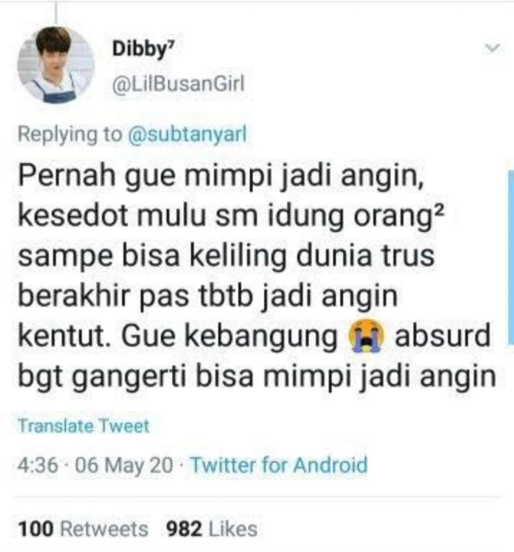 11 status ngomongin mimpi ini kocaknya bikin sakit perut © Twitter