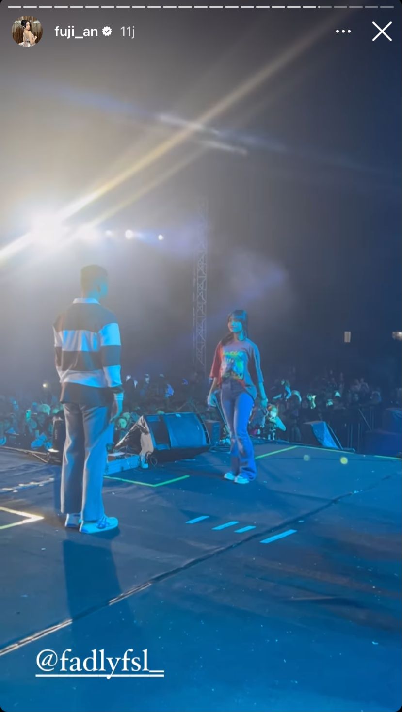 momen fuji hadir di acara launching lagu thariq © instagram