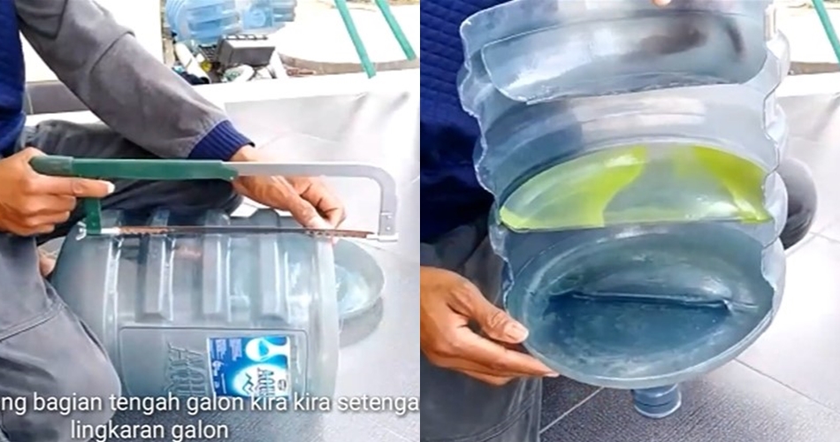 Cara kreatif sulap galon bekas jadi rak bumbu dapur, kokoh dan muat banyak