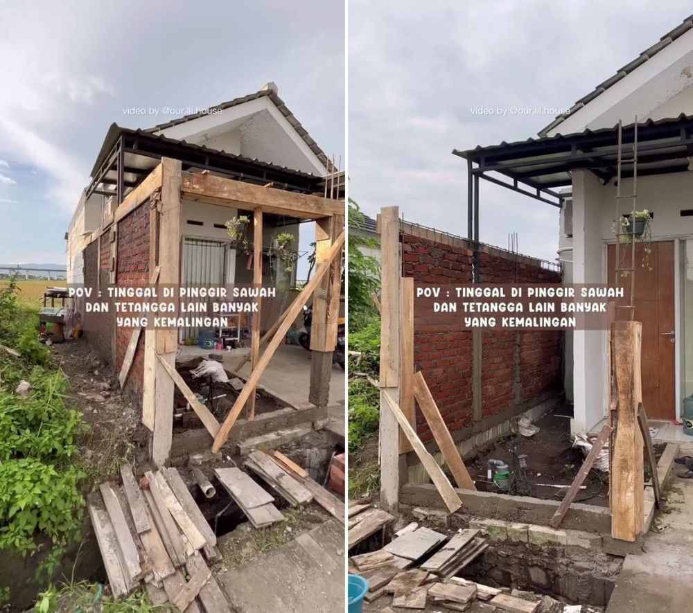 makeover fasad rumah pinggir sawah © TikTok makeover fasad rumah pinggir sawah © TikTok