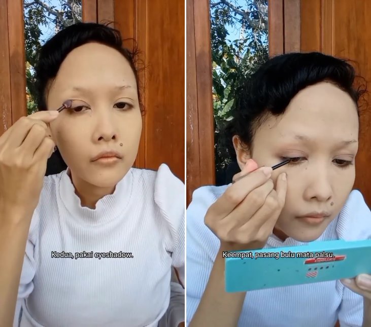 Wanita ini tunjukkan tutorial makeup ala 1930-an, alis melengkung sampai ujung mata