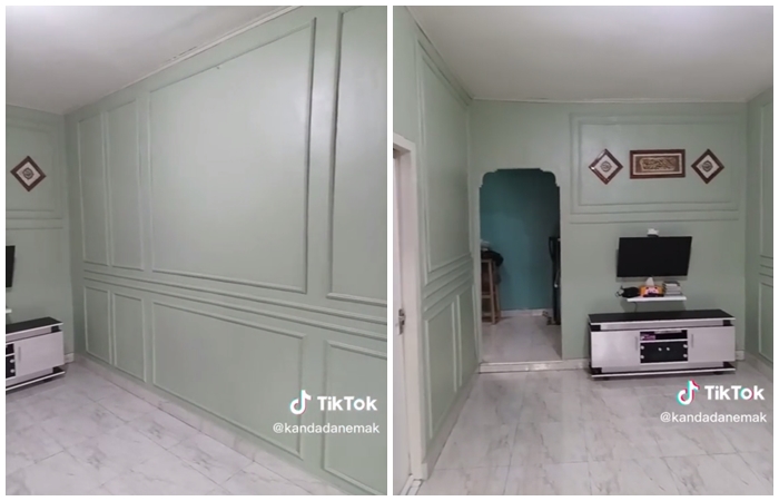 Emak-emak gabut makeover ruang keluarga © TikTok/@kandadanemak