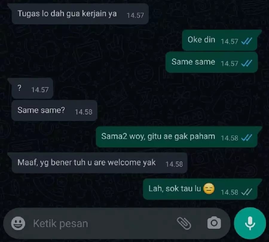 11 chat lucu tanya jawab soal bahasa Inggris ini ngawurnya kebangetan © berbagai sumber