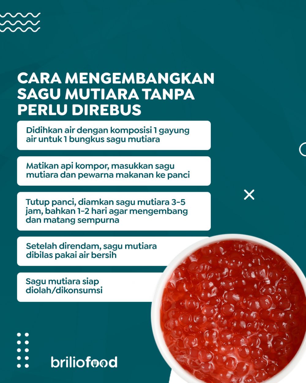 Matang sampai ke dalam, ini cara mengembangkan sagu mutiara tanpa perlu direbus