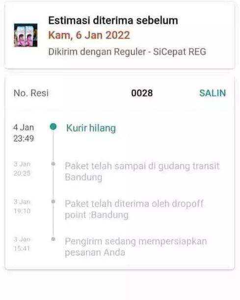 status pengiriman online shop Berbagai sumber