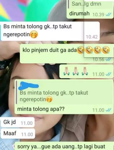 Chat lucu teman pinjam duit Berbagai sumber