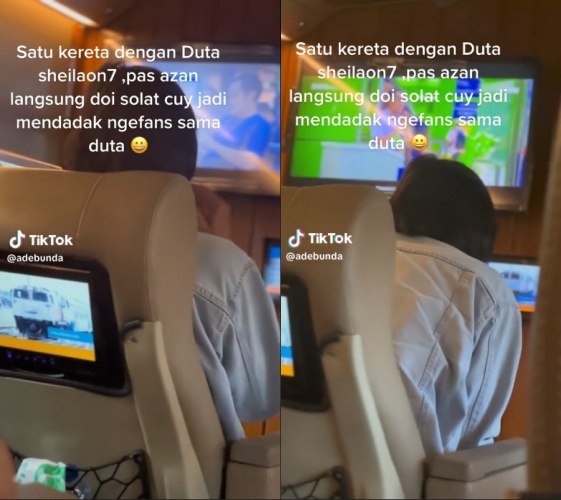 Duta Sheila On 7 salat di kereta © TikTok