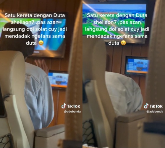 Duta Sheila On 7 salat di kereta © TikTok