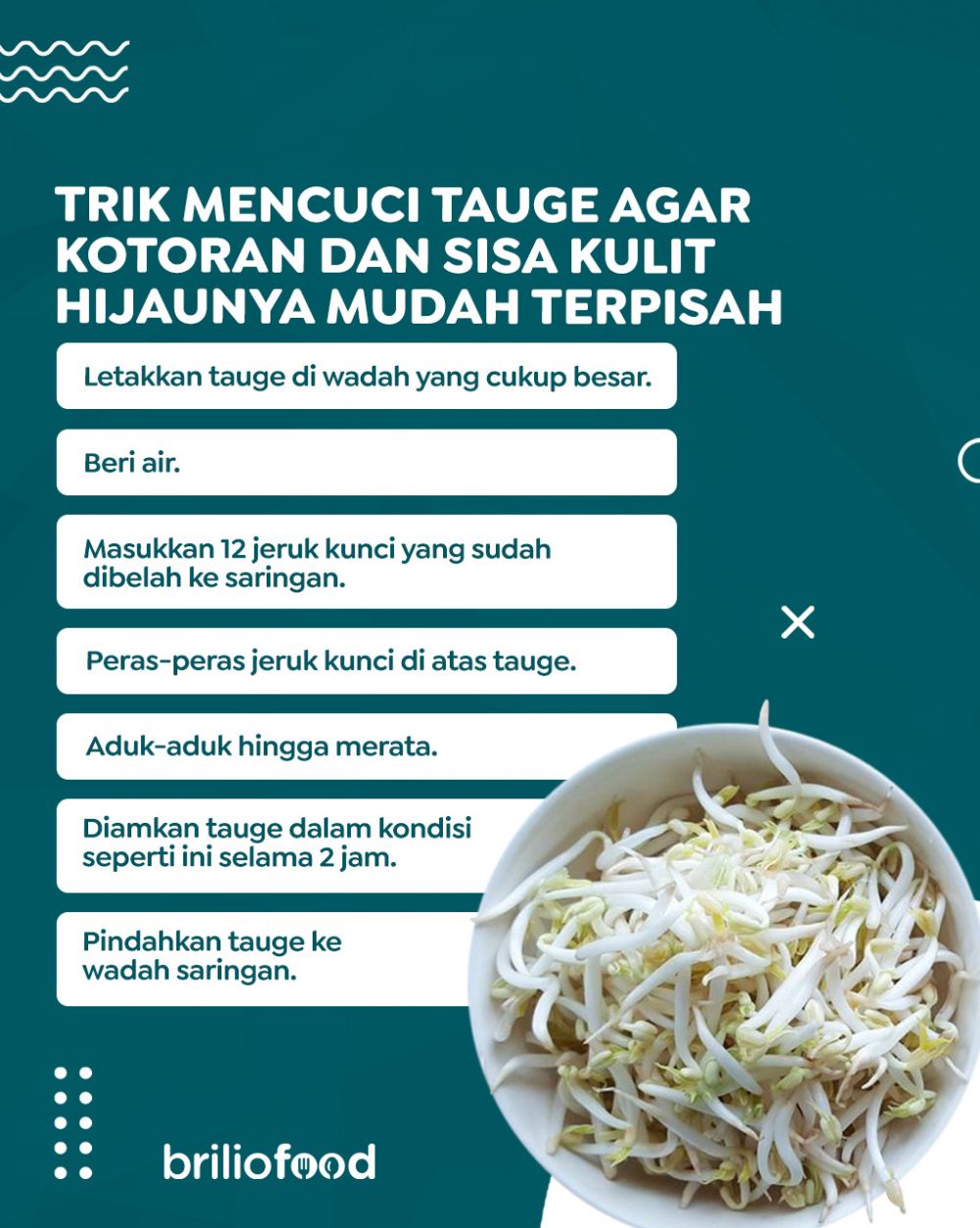 Cukup tambah satu bahan, begini trik mencuci tauge agar kotoran dan sisa kulit hijaunya mudah terpisah