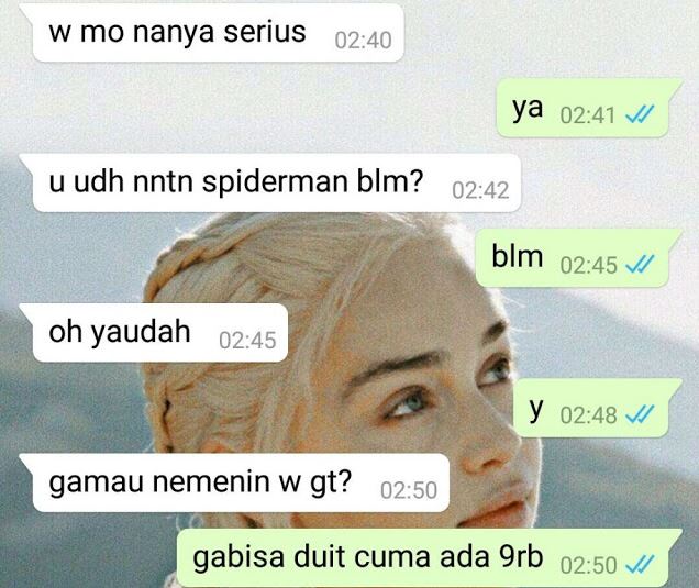 Chat lucu cowok nolak cewek Berbagai sumber