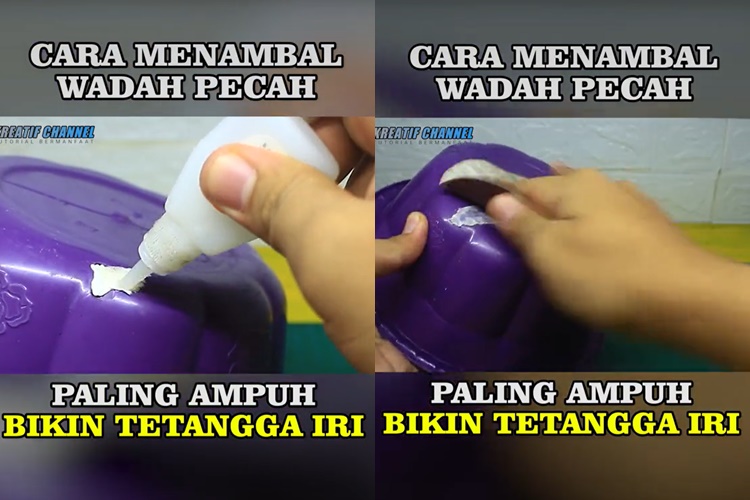 Jangan langsung dibuang, begini cara menambal baskom pecah dan bocor pakai dua alat