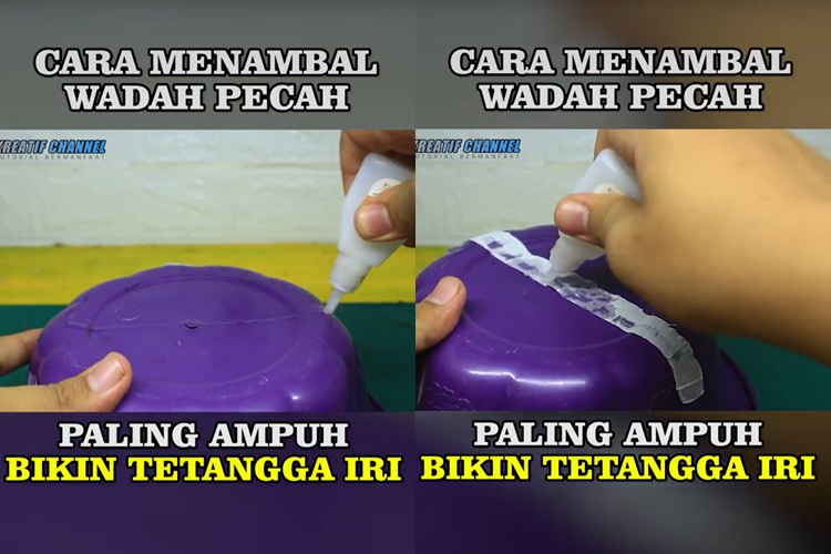 Jangan langsung dibuang, begini cara menambal baskom pecah dan bocor pakai dua alat