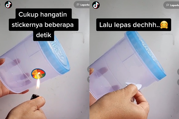 Cuma pakai 1 alat, begini cara melepas stiker di toples plastik tanpa menyisakan bekas