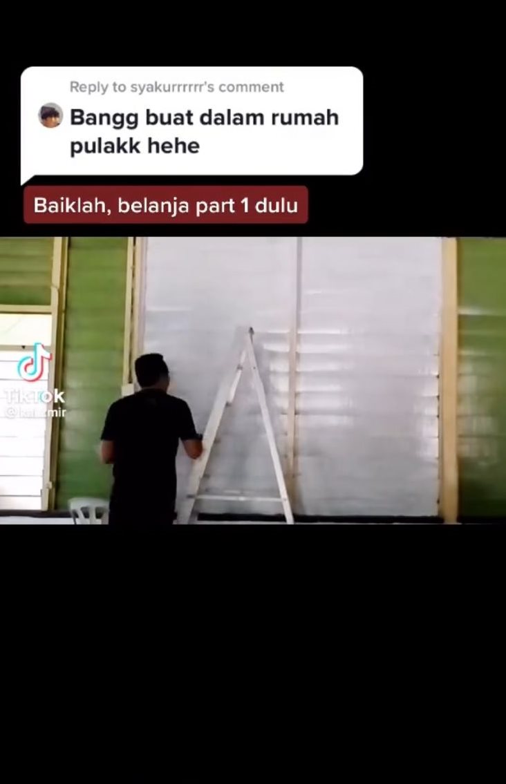 makeover ruang tamu rumah kayu © TikTok
