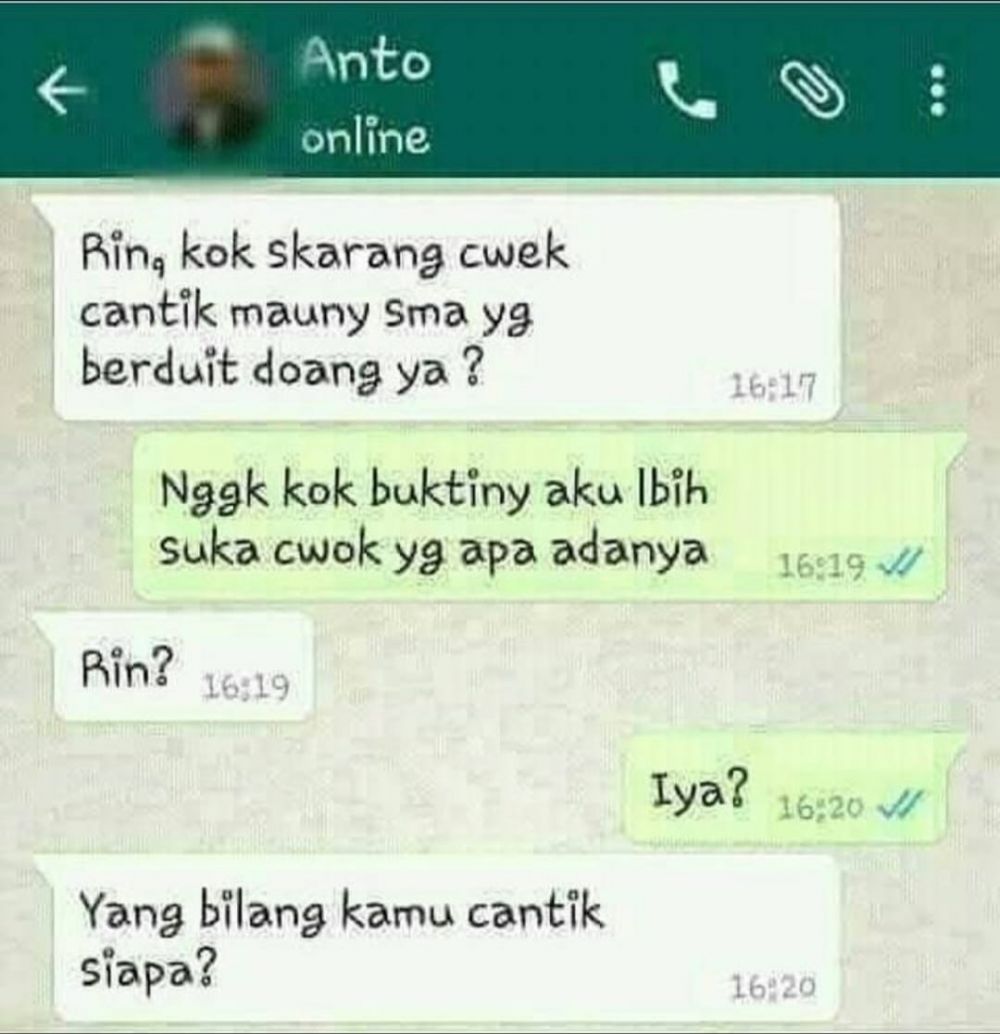 Chat lucu pasangan bercanda ini ujungnya susah ditebak © berbagai sumber Chat lucu pasangan bercanda ini ujungnya susah ditebak © berbagai sumber