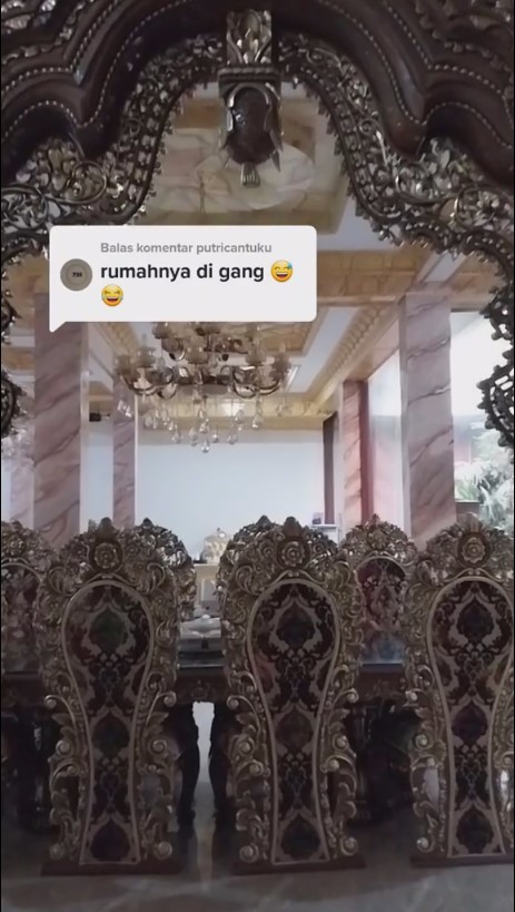 rumah mewah bak sultan di gang sempit © TikTok/@apoteker_dinna